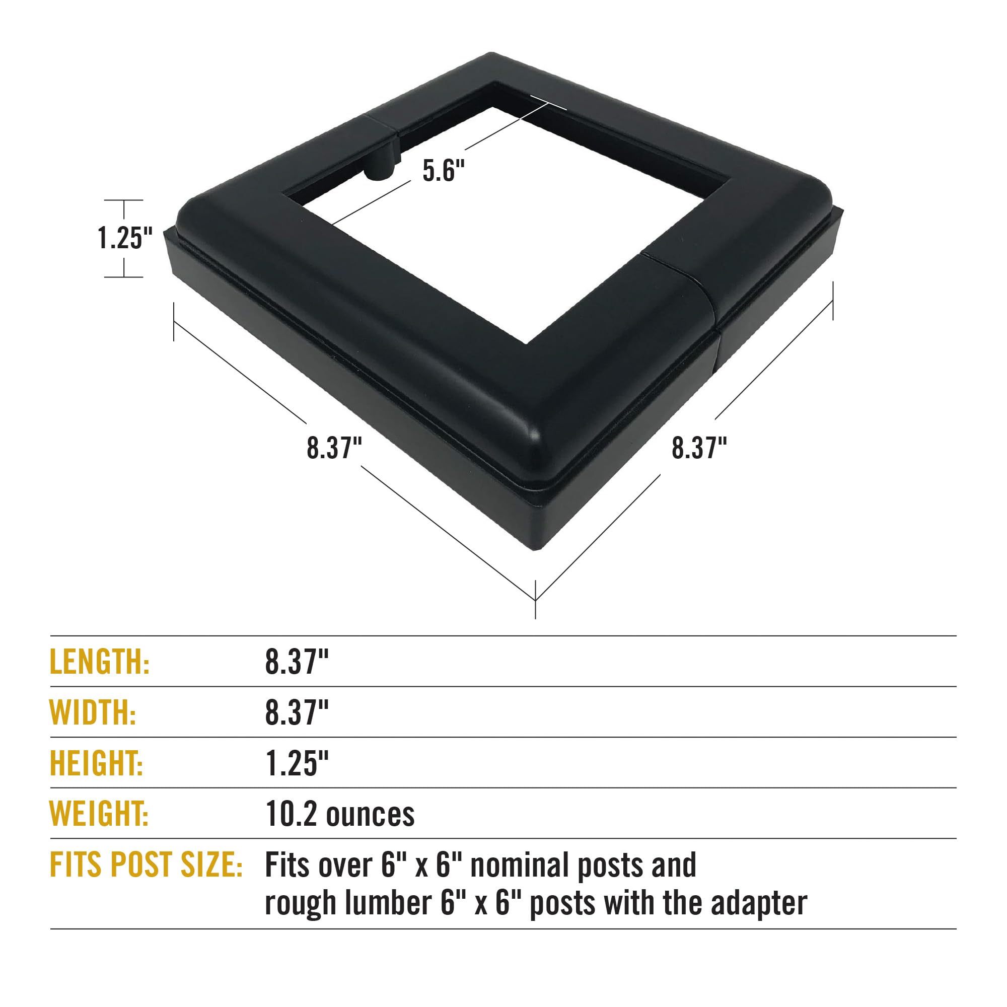 Amazon.com: Nuvo Iron ADPBS6 Aluminum 6X6 Post Skirt Base, 1 Count